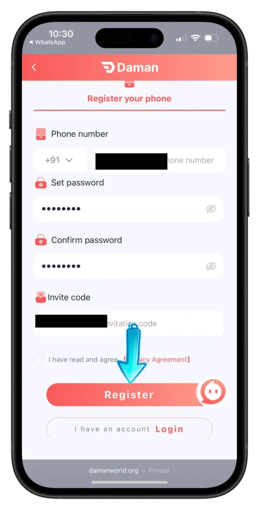 daman-register-page